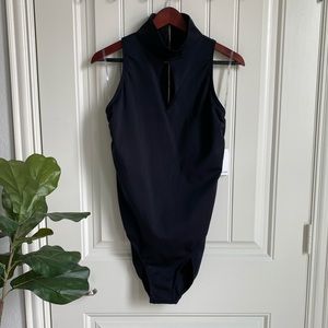 Calvin Klein Black Turtle Neck One Piece Swimsuit